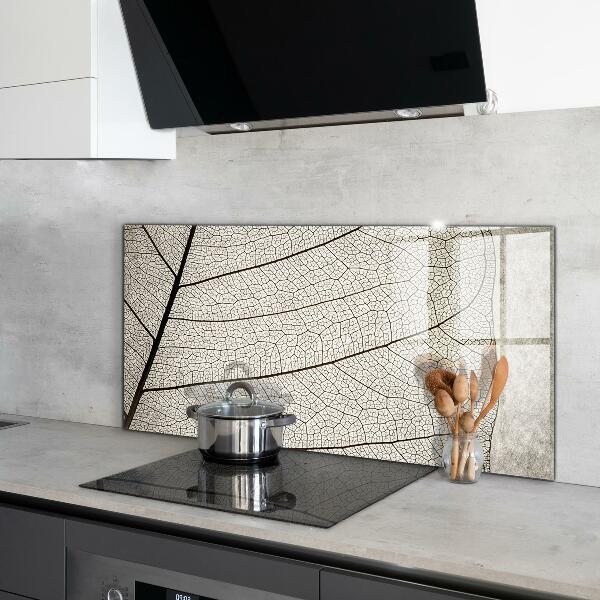 Crédence cuisine en verre Texture de feuille sépia