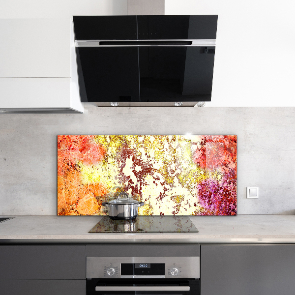 Crédence cuisine en verre Abstraction orange