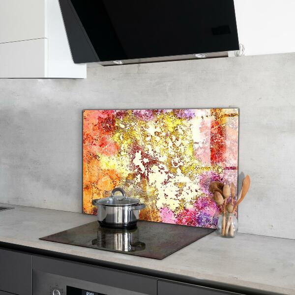 Crédence cuisine en verre Abstraction orange