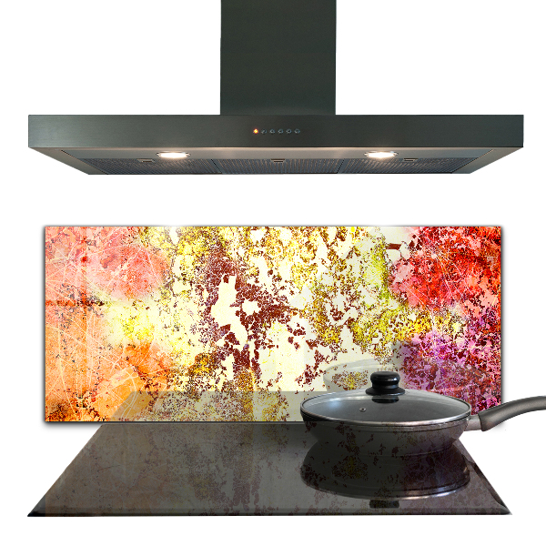 Crédence cuisine en verre Abstraction orange