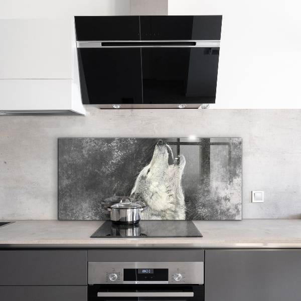 Crédence cuisine en verre Illustration du loup canadien