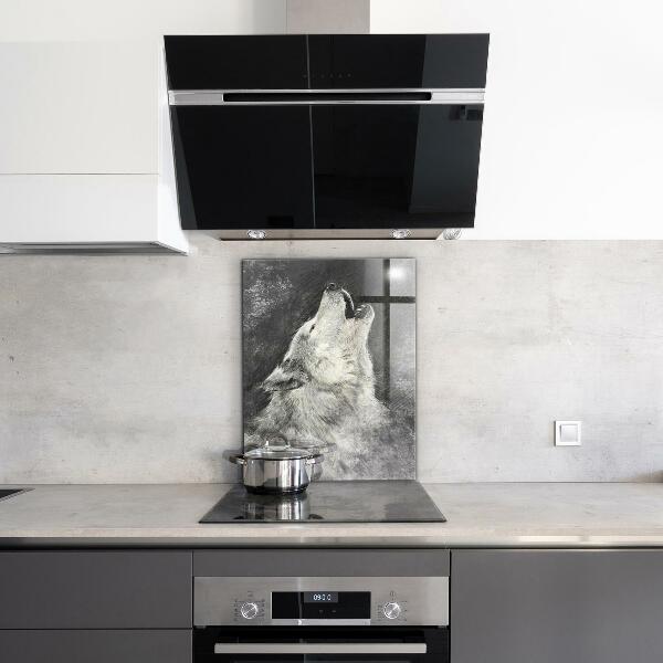 Crédence cuisine en verre Illustration du loup canadien