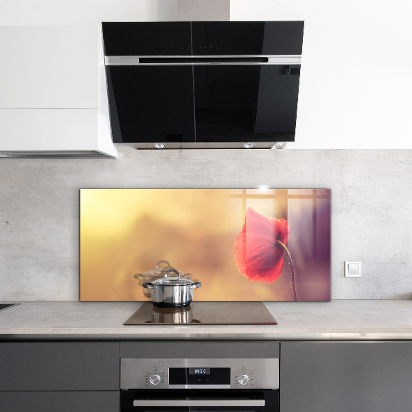 Crédence cuisine en verre Plante de pavot vintage