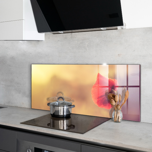 Crédence cuisine en verre Plante de pavot vintage