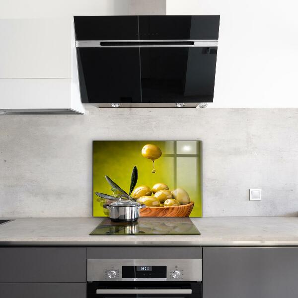 Crédence cuisine en verre Olives vertes fraîches