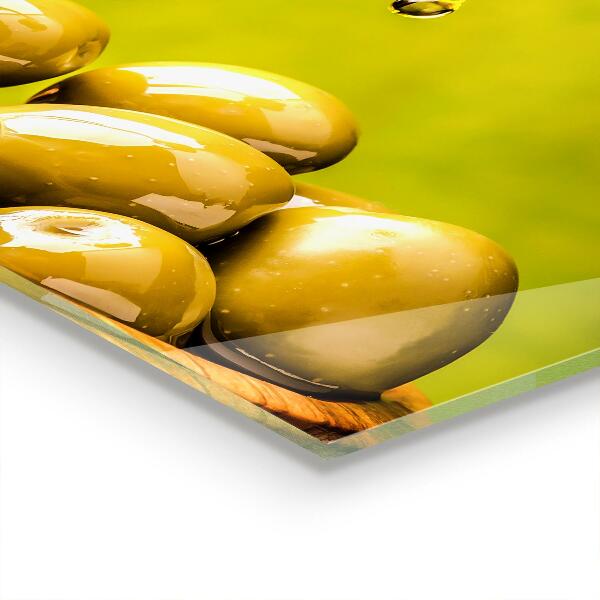 Crédence cuisine en verre Olives vertes fraîches