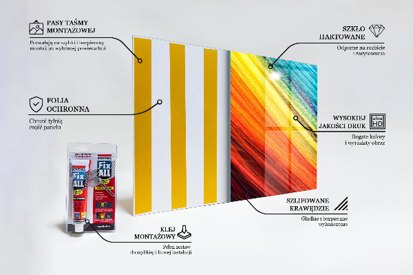 Crédence cuisine en verre Motif arc-en-ciel graphique coloré