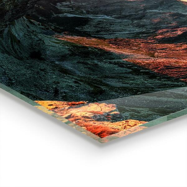 Verre pour crédence Coucher de soleil panoramique sur la montagne