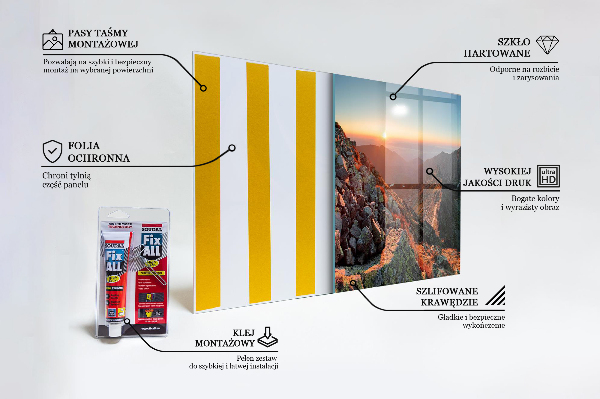 Verre pour crédence Coucher de soleil panoramique sur la montagne