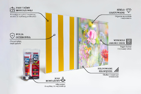 Crédence cuisine en verre Prairie d'été de coquelicots