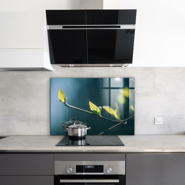 Crédence cuisine en verre Feuille brillante sur branche