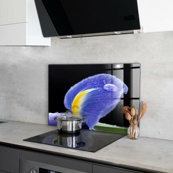 Crédence cuisine en verre Fleur d'iris violet