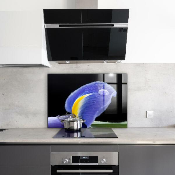 Crédence cuisine en verre Fleur d'iris violet