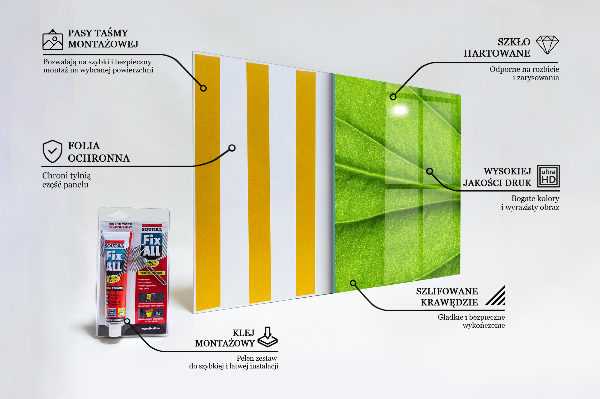 Crédence cuisine en verre Détails de la feuille verte
