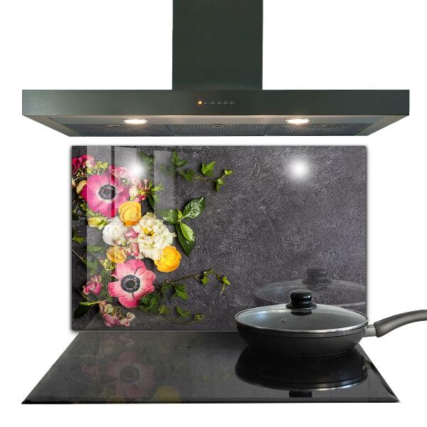 Crédence cuisine en verre Composition de fleurs naturelles