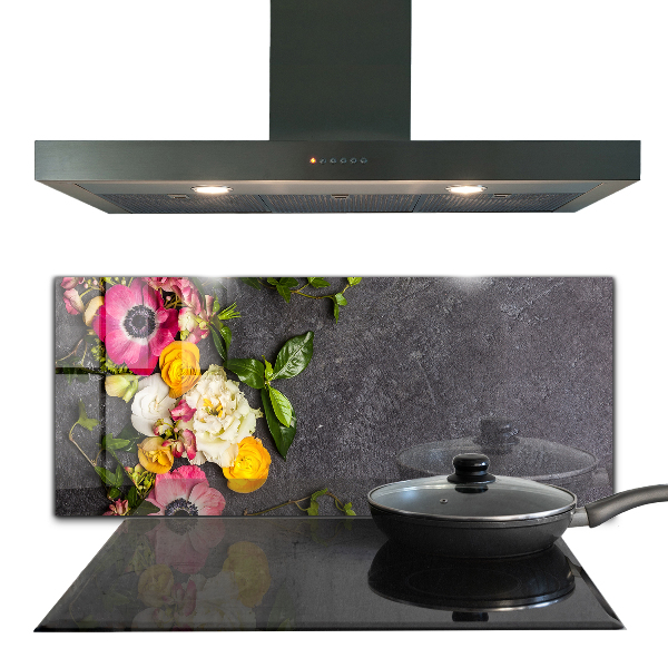 Crédence cuisine en verre Composition de fleurs naturelles