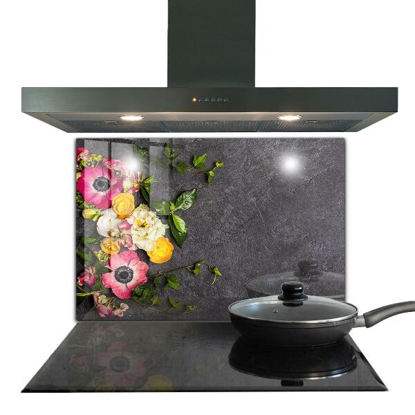 Crédence cuisine en verre Composition de fleurs naturelles