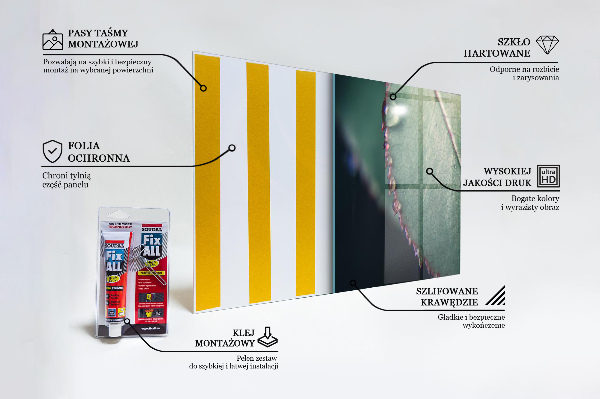 Crédence cuisine en verre Feuille avec une goutte de rosée