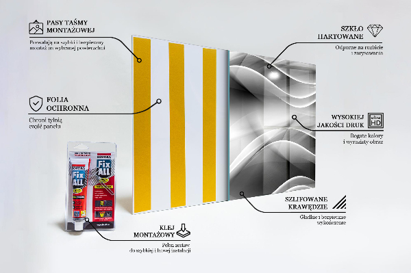 Crédence en verre Énergie abstraite de vague grise