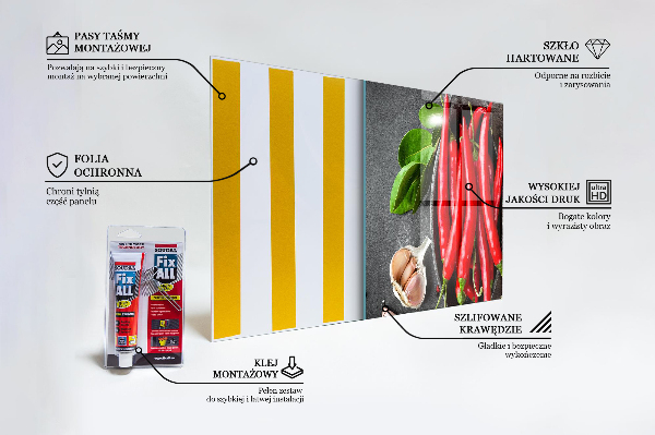 Crédence cuisine en verre Cuisson des piments forts
