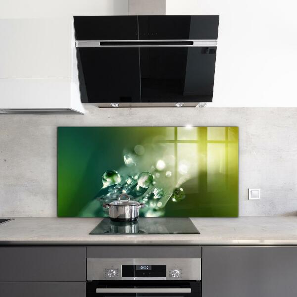 Crédence cuisine en verre Rosée sur les feuilles vertes