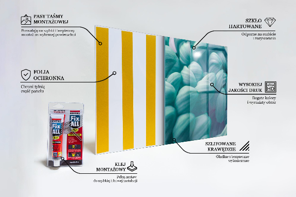 Crédence cuisine en verre Chrysanthème bleu