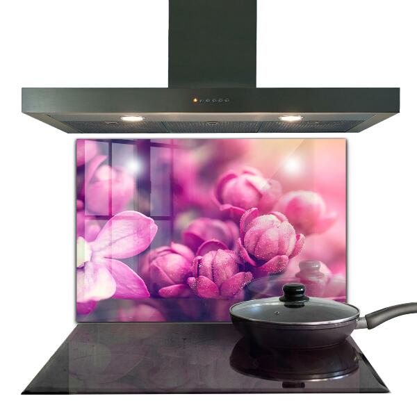 Crédence cuisine en verre Lys roses beauté naturelle