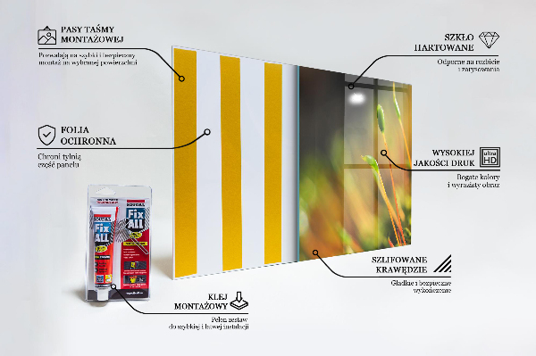 Crédence en verre avec motif Détails de la mousse forestière