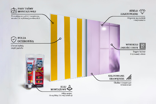 Crédence en verre avec motif Fleurs pourpres