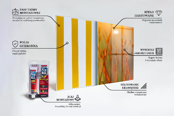 Crédence en verre avec motif Champ de céréales au coucher du soleil