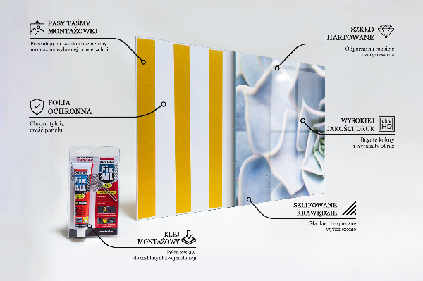 Crédence en verre avec motif Cactus succulents