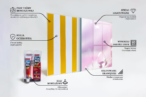 Crédence en verre avec motif Gouttes de rosée sur une fleur rose