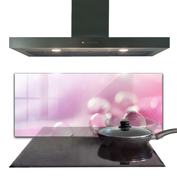 Crédence en verre avec motif Gouttes de rosée sur une fleur rose