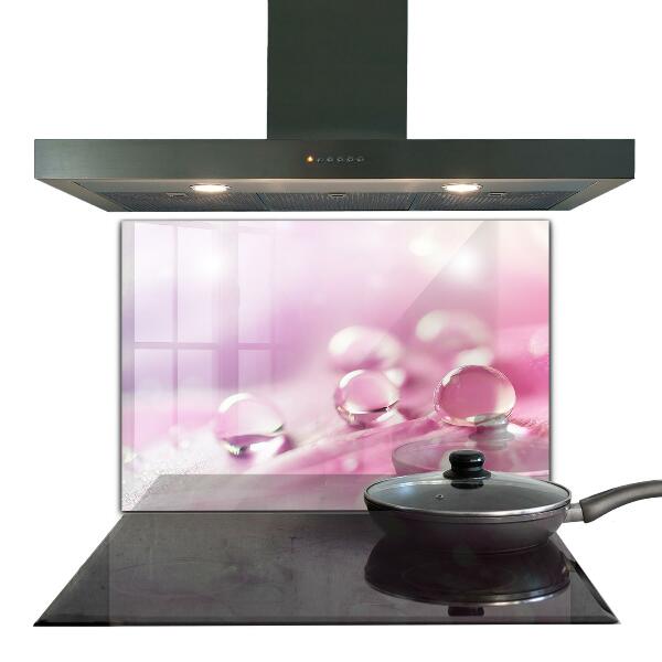 Crédence en verre avec motif Gouttes de rosée sur une fleur rose