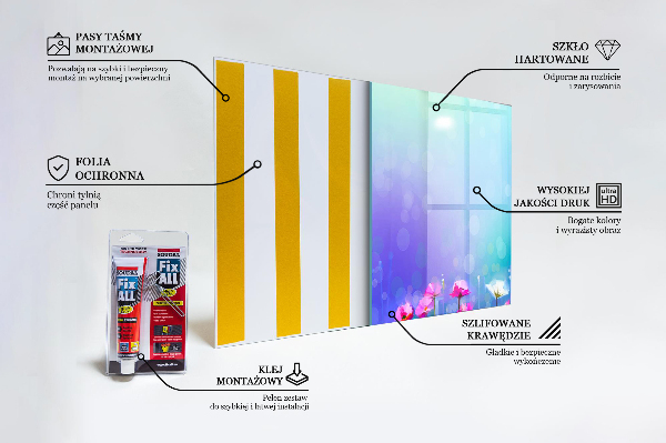Crédence en verre avec motif Prairie colorée
