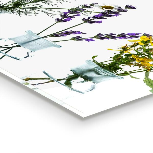 Crédence en verre avec motif Santé des herbes naturelles