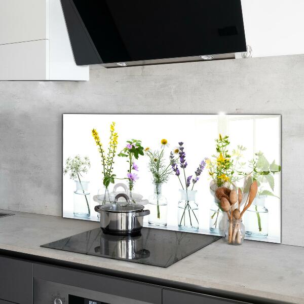 Crédence en verre avec motif Santé des herbes naturelles