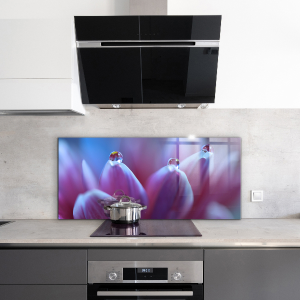 Crédence cuisine en verre Gouttes de rosée fleur pourpre