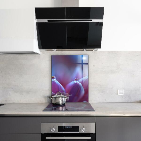 Crédence cuisine en verre Gouttes de rosée fleur pourpre