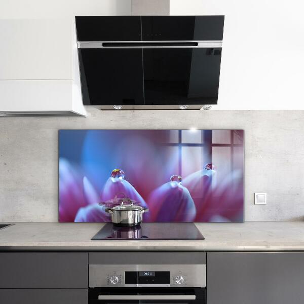 Crédence cuisine en verre Gouttes de rosée fleur pourpre