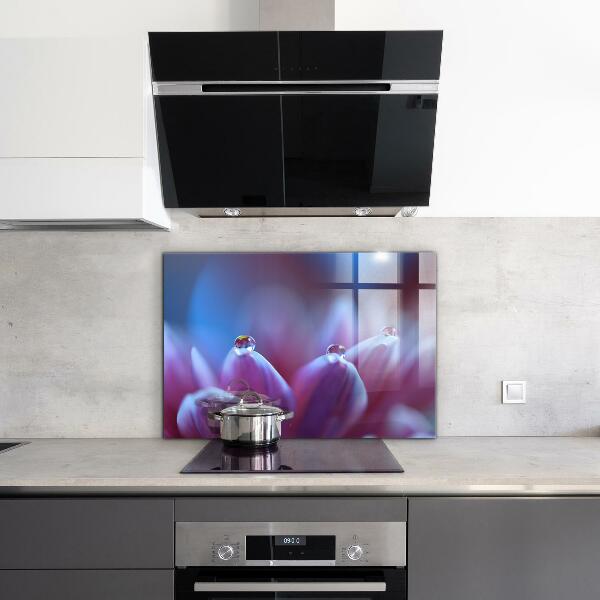 Crédence cuisine en verre Gouttes de rosée fleur pourpre