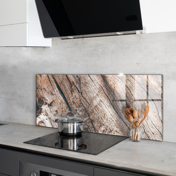 Crédence en verre trempé Texture du tronc d'écorce d'arbre