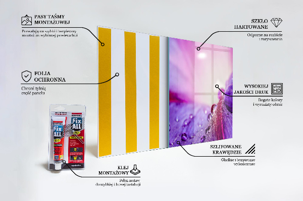 Crédence cuisine en verre Fleur violette avec rosée du matin