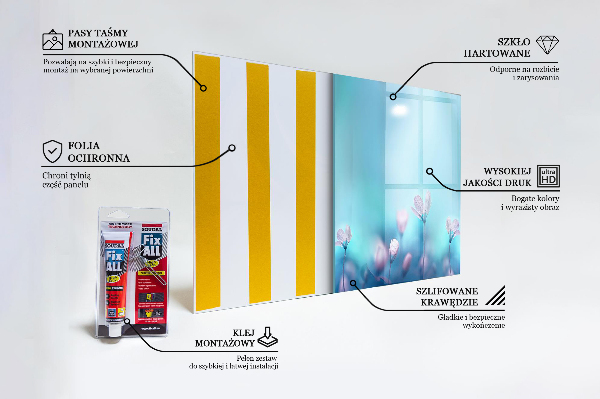 Crédence cuisine en verre Fleurs derrière le brouillard matinal