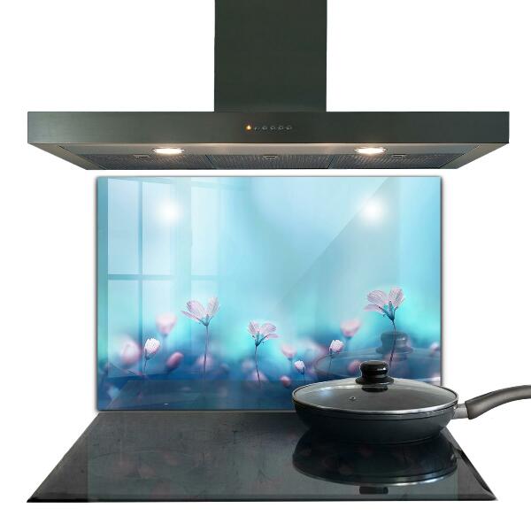 Crédence cuisine en verre Fleurs derrière le brouillard matinal