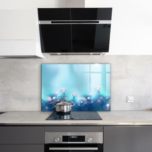 Crédence cuisine en verre Fleurs derrière le brouillard matinal