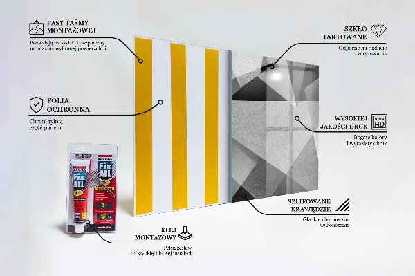 Crédence en verre trempé Abstraction géométrique grise