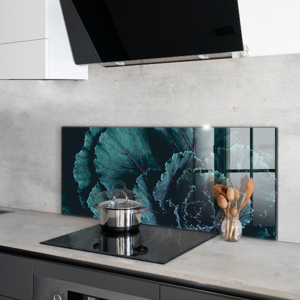 Verre pour crédence Feuilles de chou vert foncé