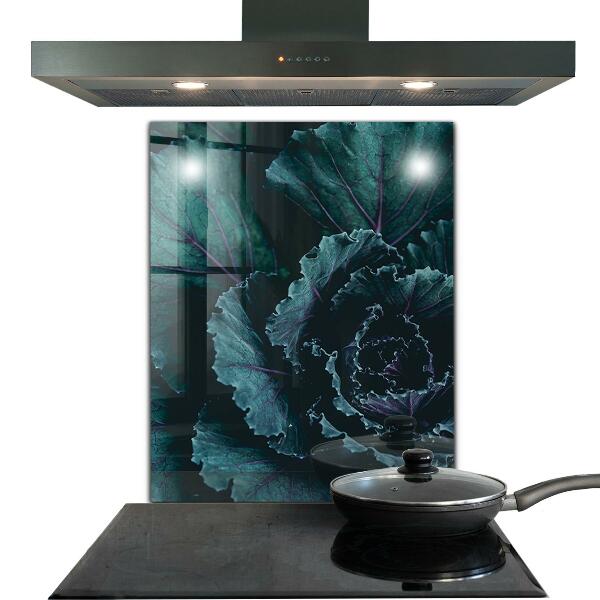 Verre pour crédence Feuilles de chou vert foncé