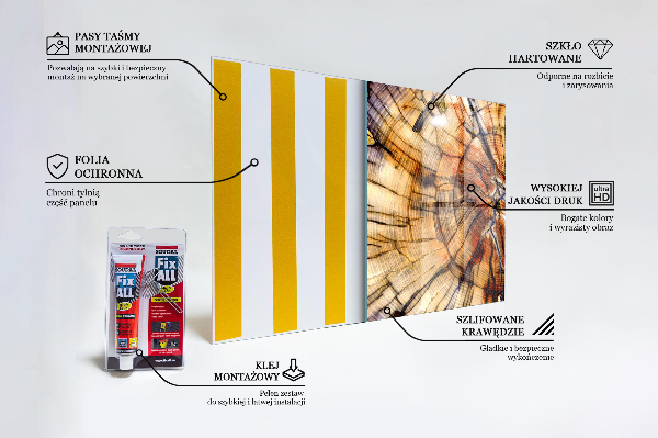 Verre pour crédence Grains de bois naturels